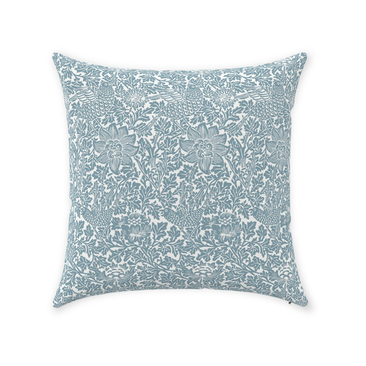 William Morris Cotton Pillows Slate Blue Bird & Anemone