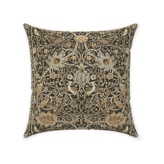 Bullerswood Cotton Throw Pillows William Morris Charcoal Mustard
