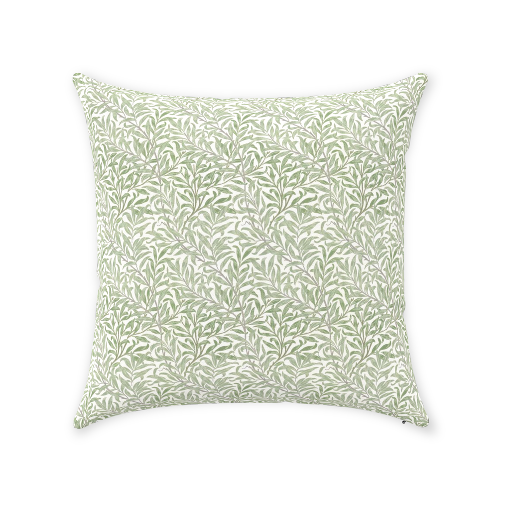 Willow Bough Cotton Throw Pillows William Morris Soft Green
