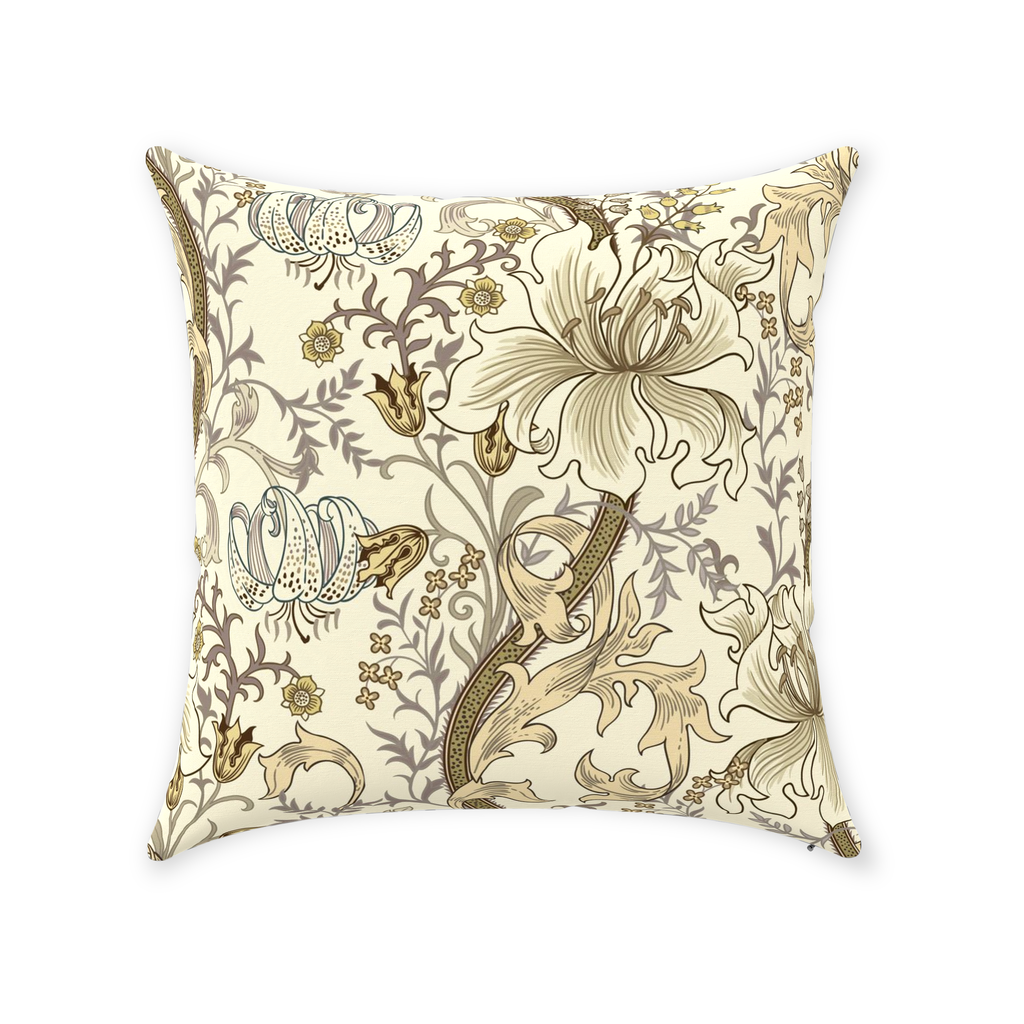 William Morris Cotton Pillows Enchanted Golden Lily Autumn