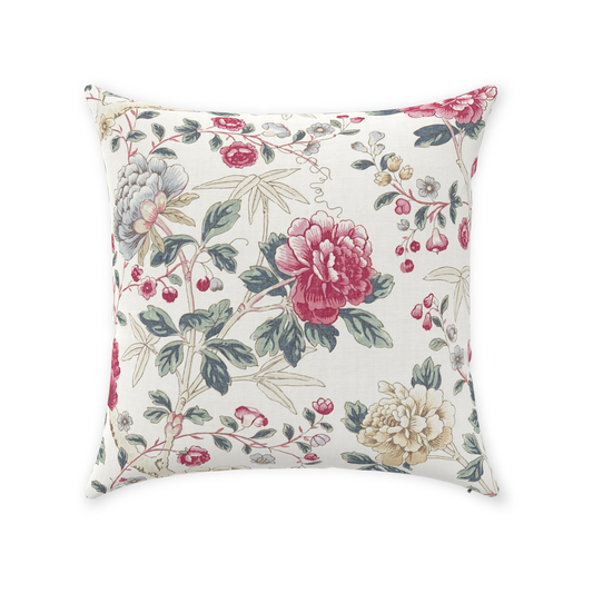 Tangley Cotton Throw Pillows William Morris Red Ivory