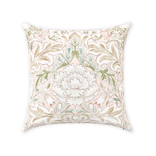 Severn Cotton Throw Pillows William Morris Pink Cochineal Willow