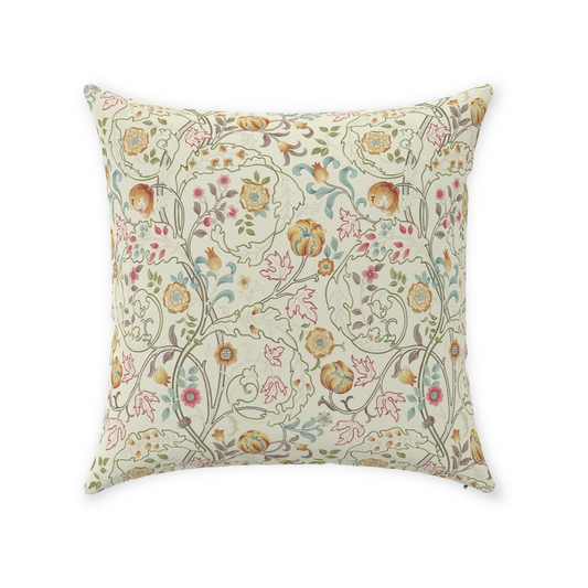 Mary Isobel Cotton Throw Pillows William Morris Russet Taupe