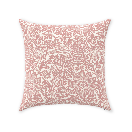 William Morris Cotton Pillows Bird & Anemone Coral Blush