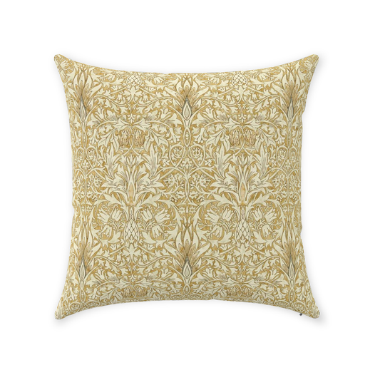 Snakeshead Cotton Throw Pillows William Morris Gold Linen
