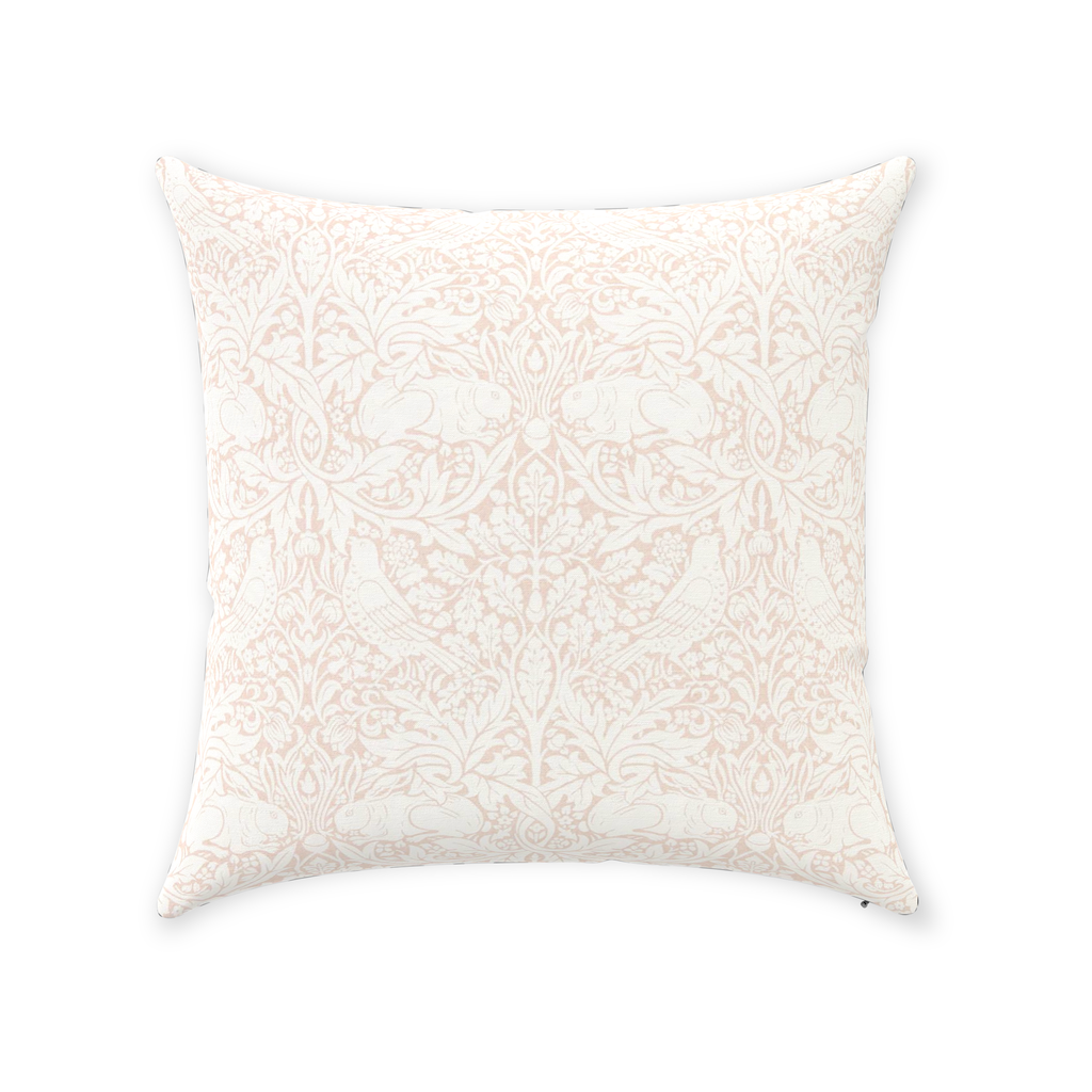 Brer Rabbit Cotton Throw Pillows William Morris Shell Pink