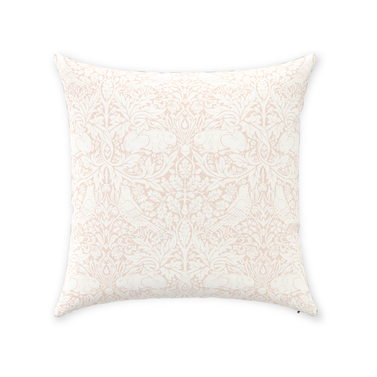 Brer Rabbit Cotton Throw Pillows William Morris Shell Pink