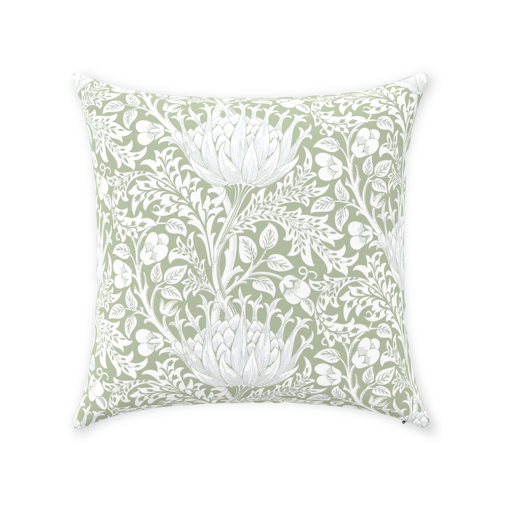 Artichoke Cotton Pillow William Morris Sage Green
