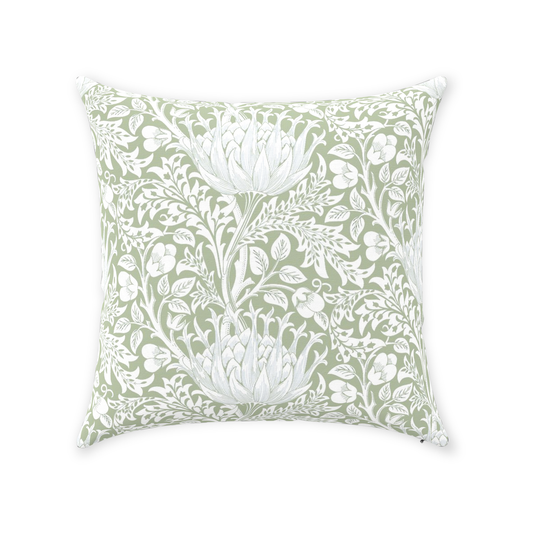 Artichoke Cotton Pillow William Morris Sage Green