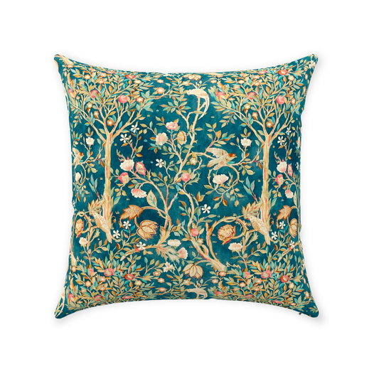 Melsetter Cotton Throw Pillows William Morris Teal