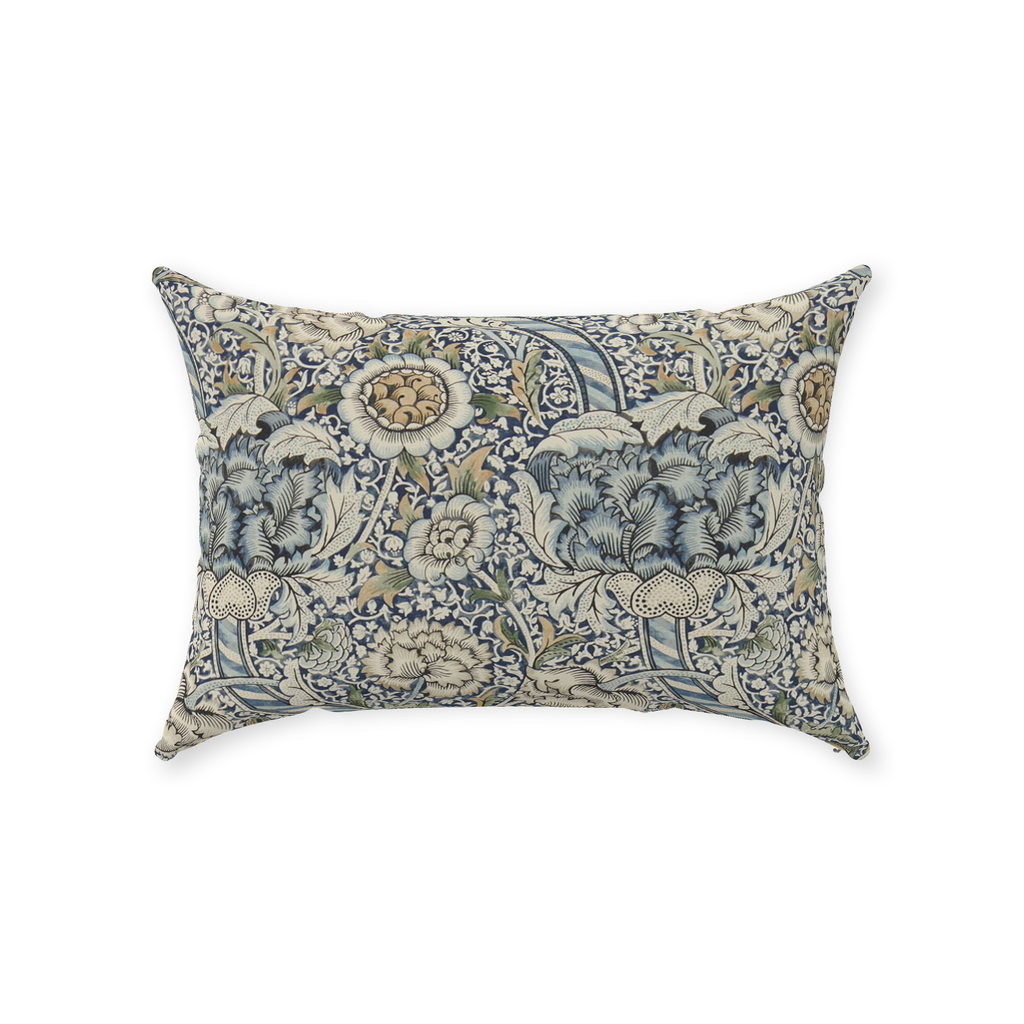 Wandle Cotton Throw Pillows William Morris Blue Stone