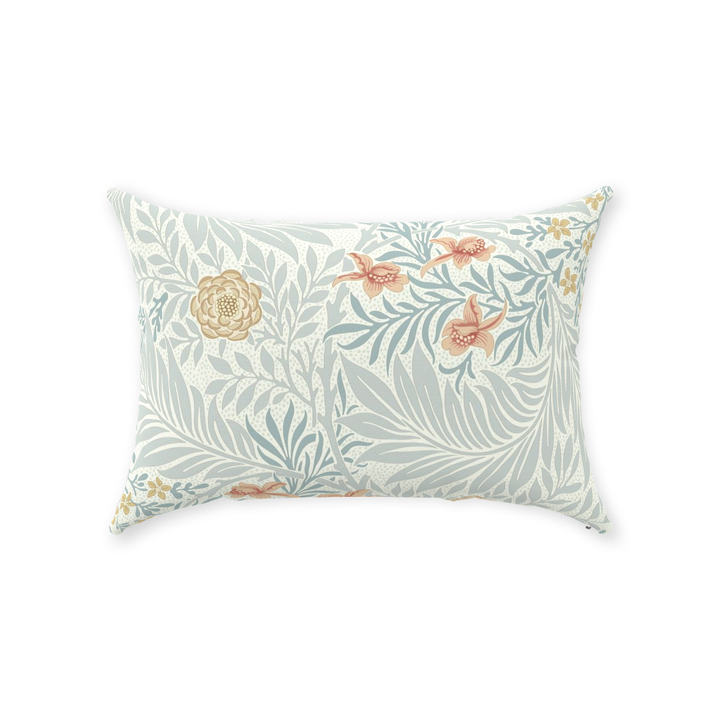 William Morris Cotton Pillows Blue Peach Larkspur