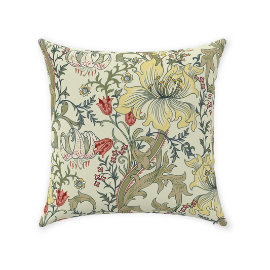 William Morris Cotton Pillows Enchanted Golden Lily Autumnal