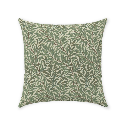 Willow Bough Cotton Throw Pillows William Morris Dark Green