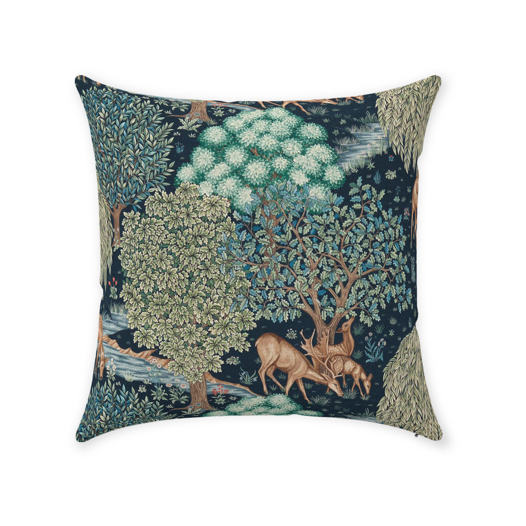 The Brook Cotton Throw Pillows William Morris Tapestry Blue