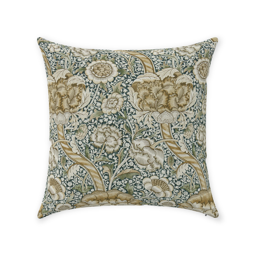 Wandle Cotton Throw Pillows William Morris Forest Mustard