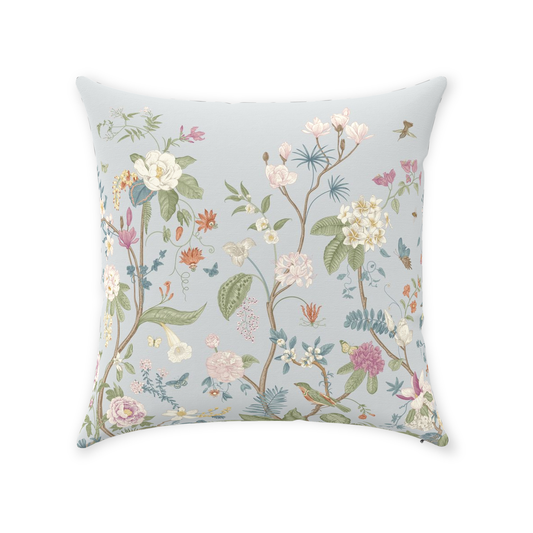 Chinoiserie Cotton Pillows Misty Blue