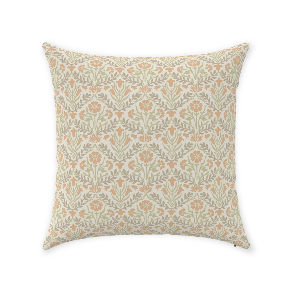 Bellflower Cotton Throw Pillows William Morris Saffron Olive Green