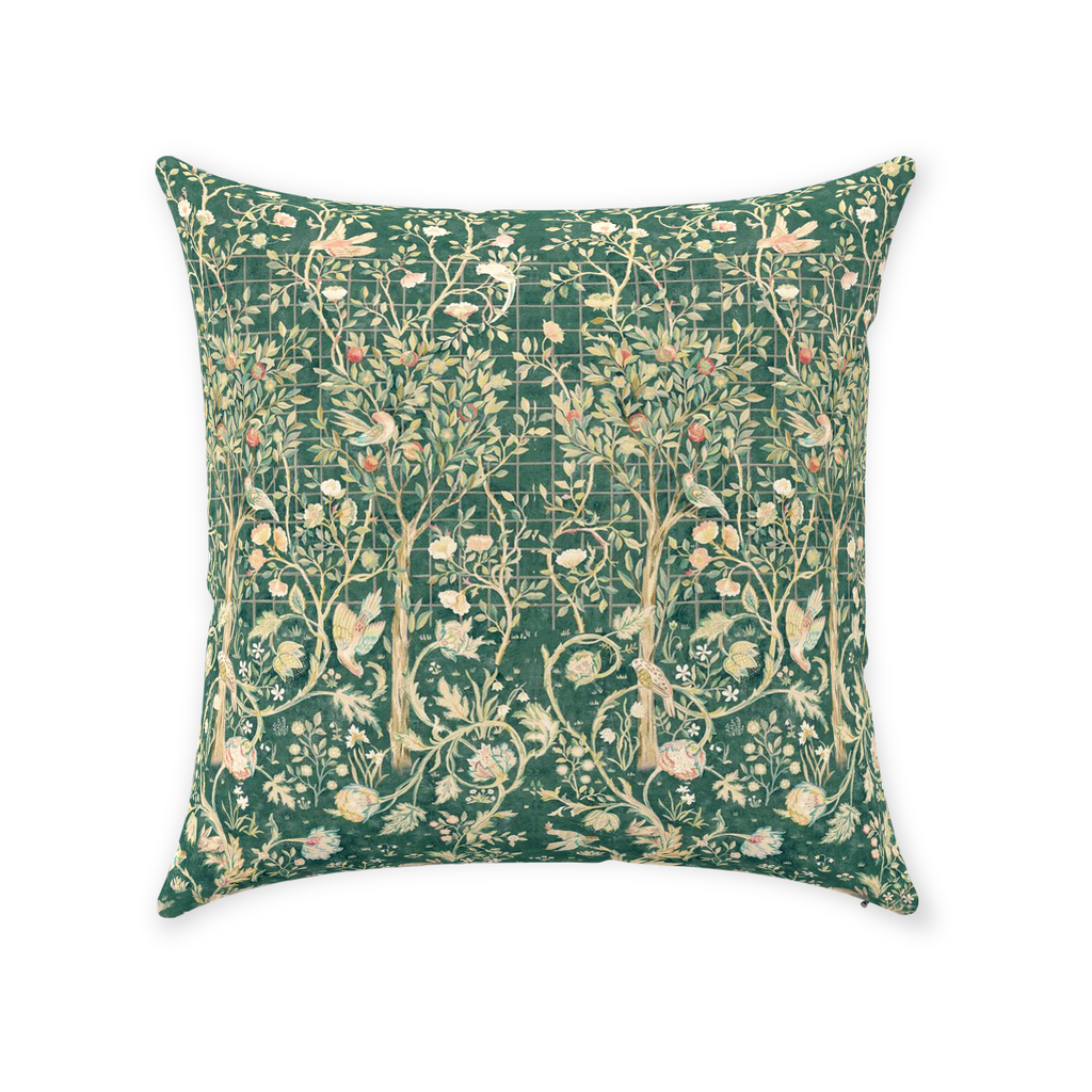 William Morris Cotton Pillows Melsetter Forest Green