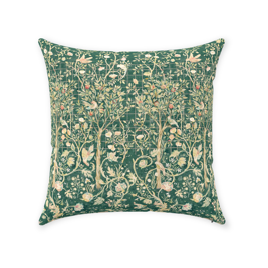 William Morris Cotton Pillows Melsetter Forest Green