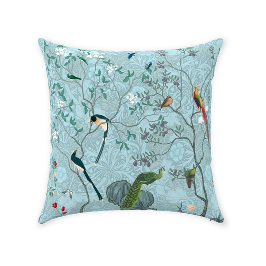 Chinoiserie Cotton Pillows William Morris Aqua Floral