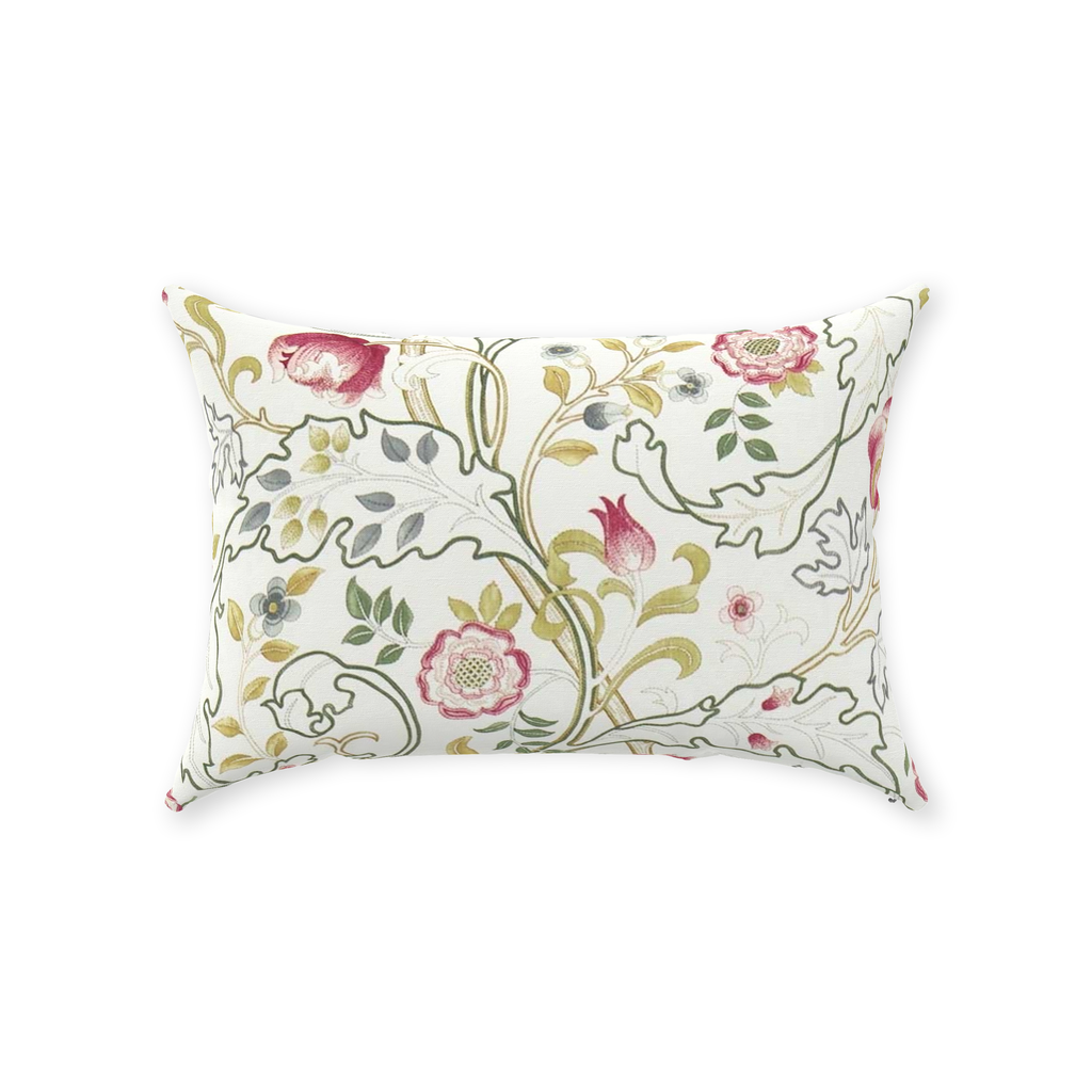 Mary Isobel Cotton Throw Pillows William Morris Pink Ivory
