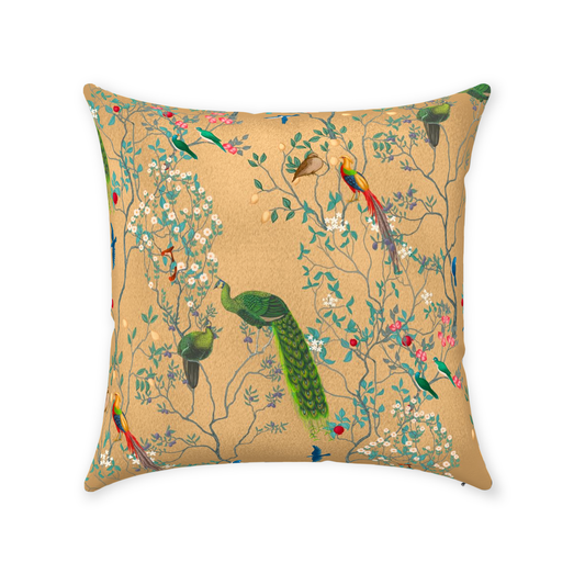 Chinoiserie Cotton Pillows Golden Garden