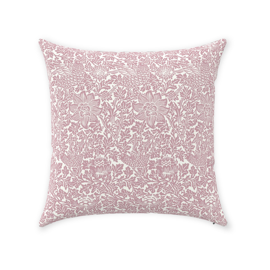 William Morris Cotton Pillows Dusty Rose Bird & Anemone
