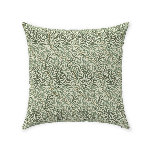 Willow Bough Cotton Throw Pillows William Morris Green