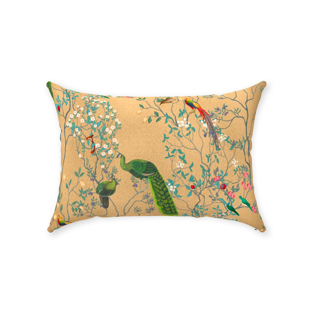 Chinoiserie Cotton Pillows Golden Garden