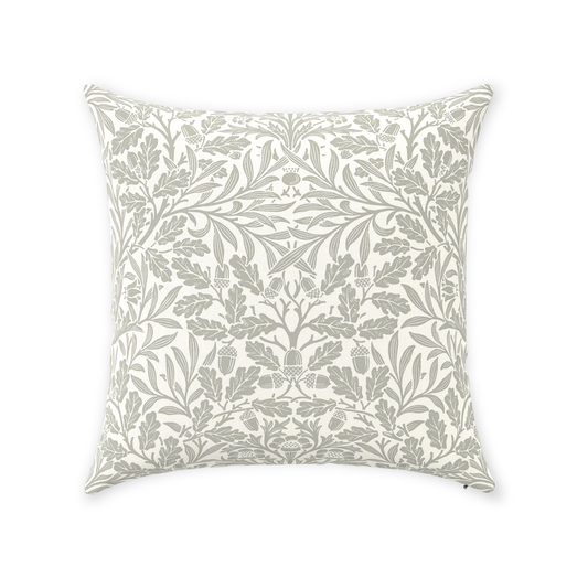 Acorn Cotton Throw Pillows William Morris Grey