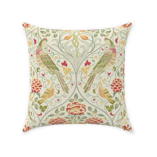 Seasons by May Cotton Throw Pillows William Morris Linen Cream