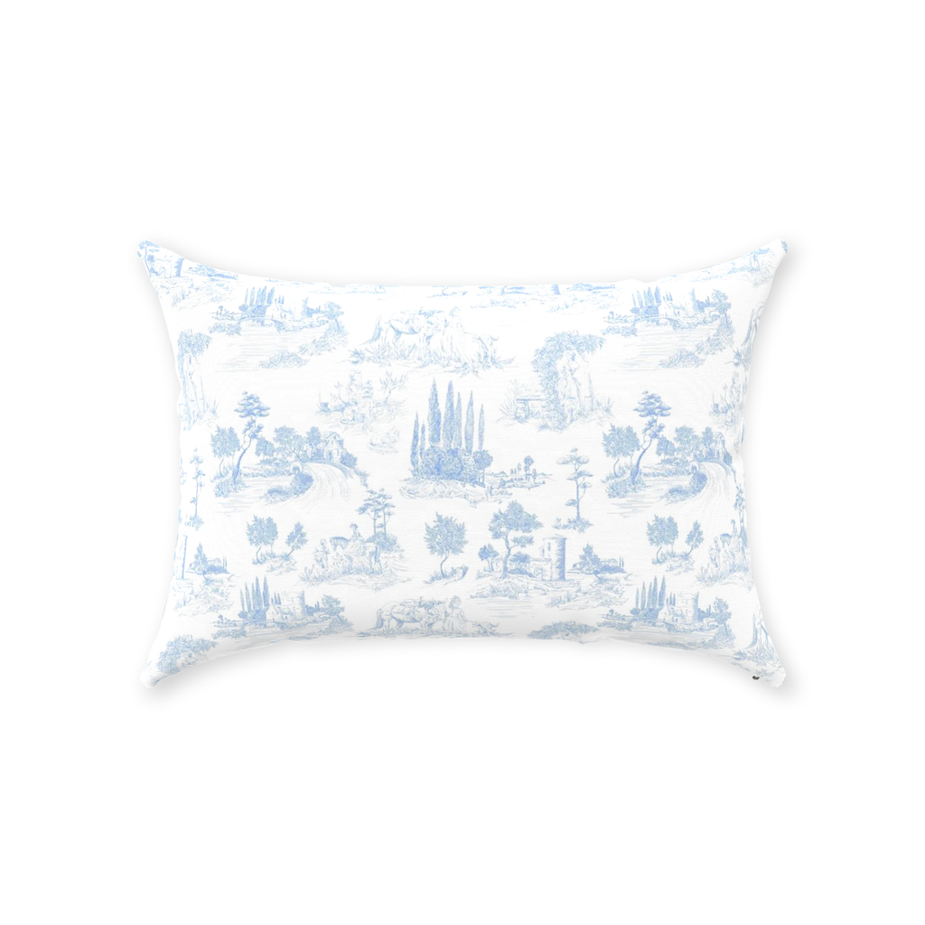 Toile de Jouy Cotton Pillows Light Blue
