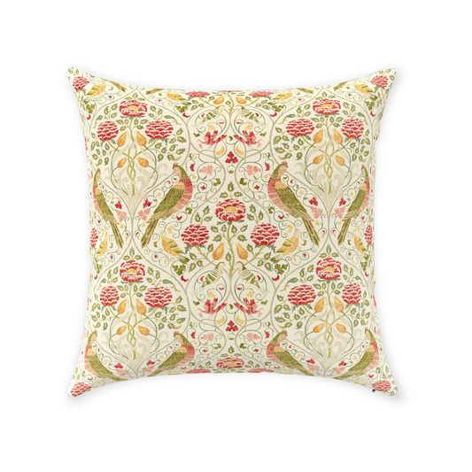 Seasons by May William Morris Cotton Throw Pillows Linen Cream
