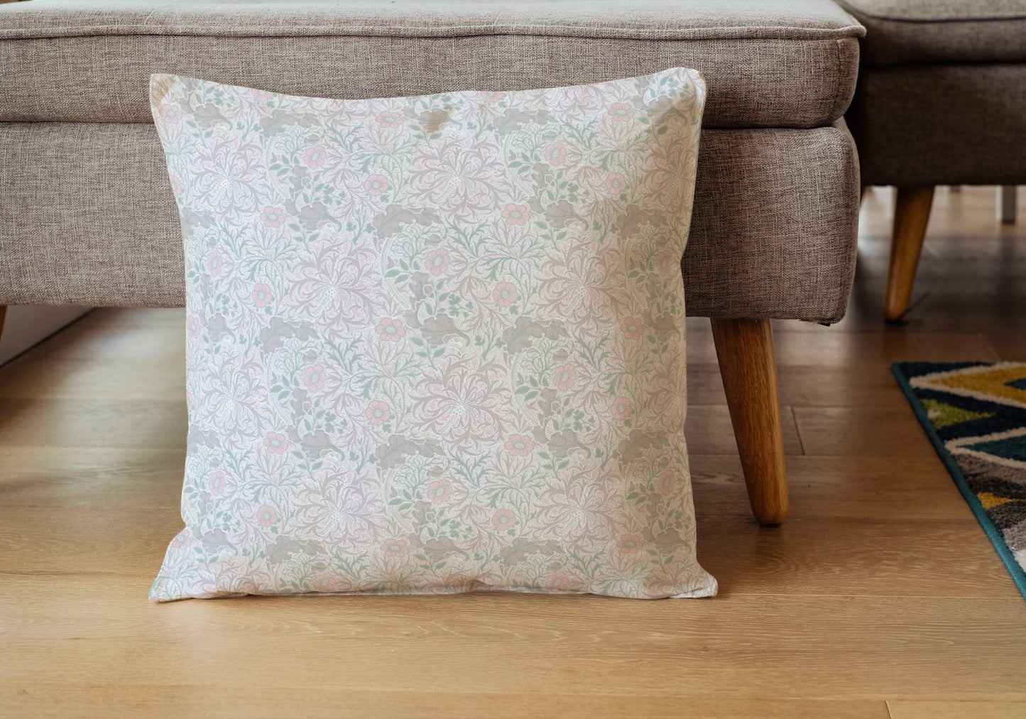 Seaweed Cotton Pillow William Morris Gilver Faded Sea Pink