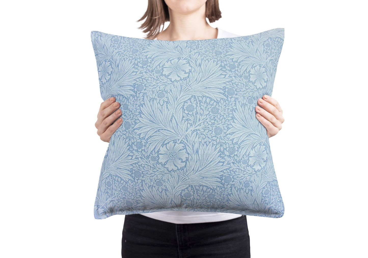 Marigold Cotton Pillow William Morris China Blue