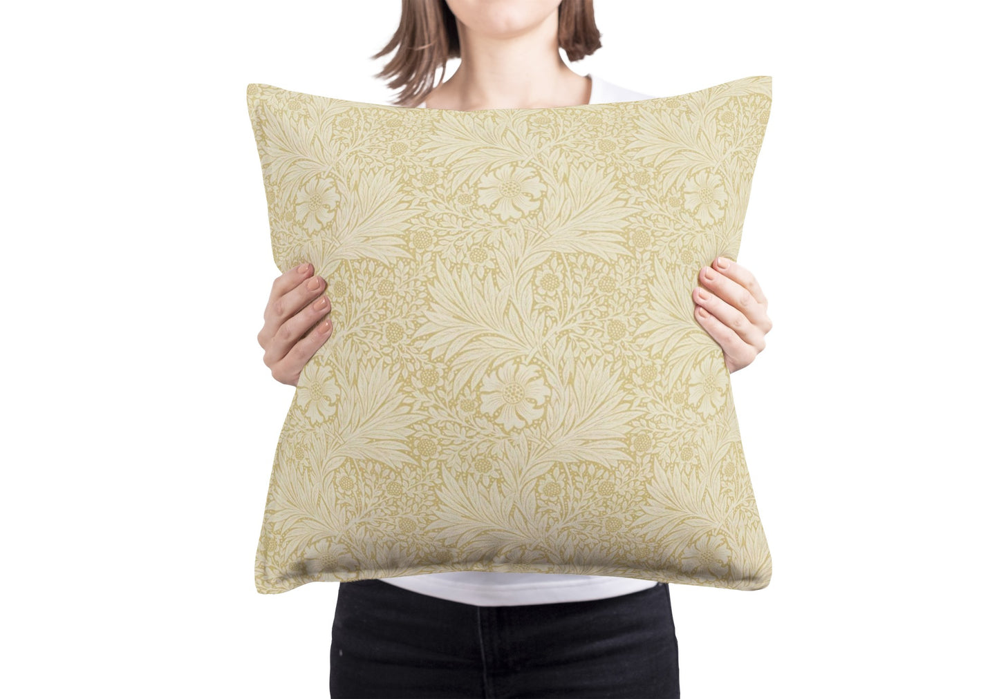 Marigold Cotton Pillow William Morris Lichen Cowslip