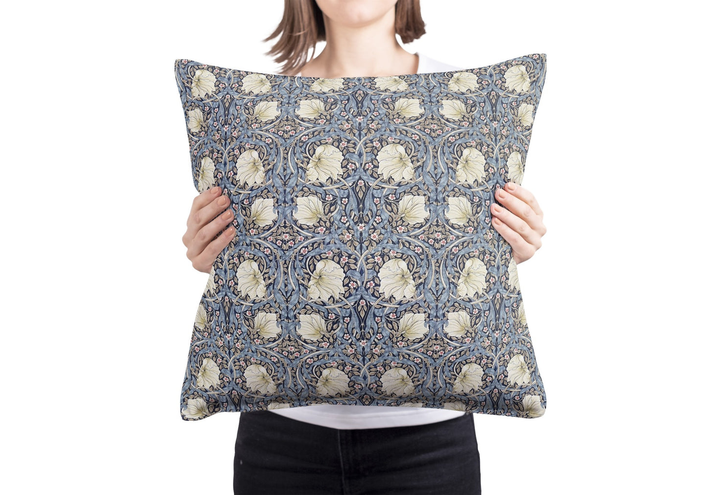 Pimpernel Outdoor Pillows William Morris Indigo Hemp Blue