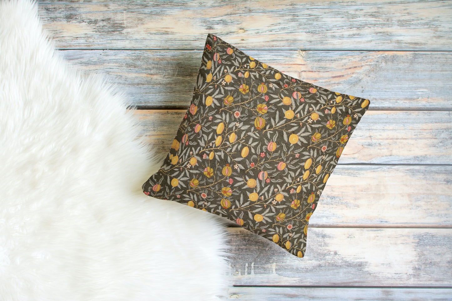 Fruit Outdoor Pillows William Morris Walnut Bullrush