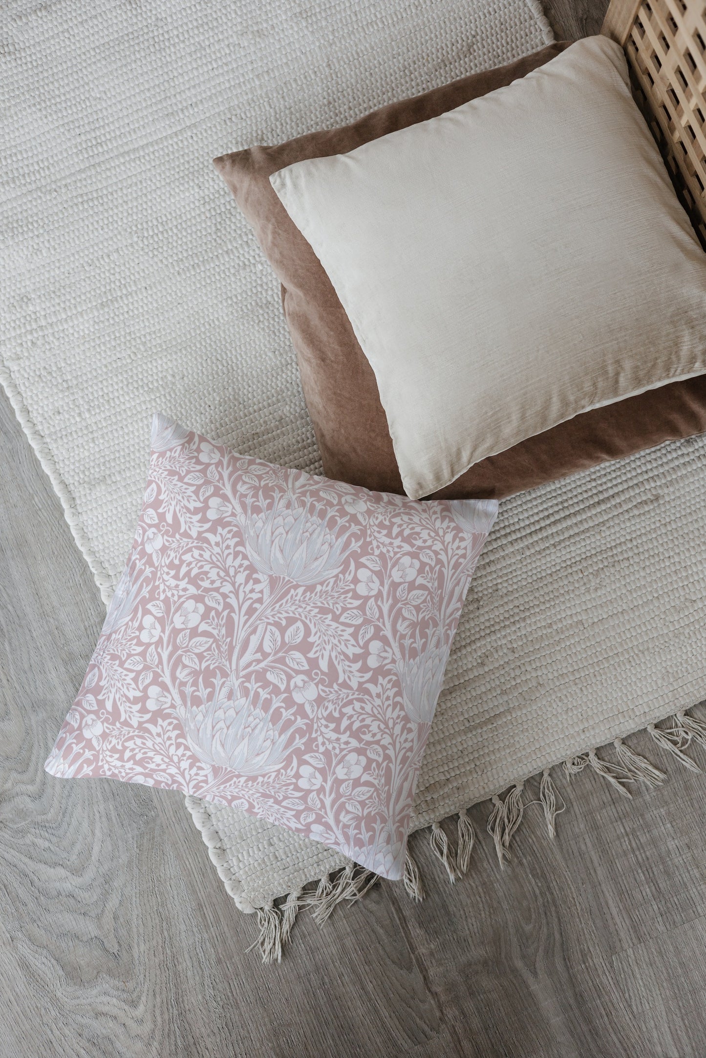 William Morris Cotton Pillows Artichoke Rose Blush
