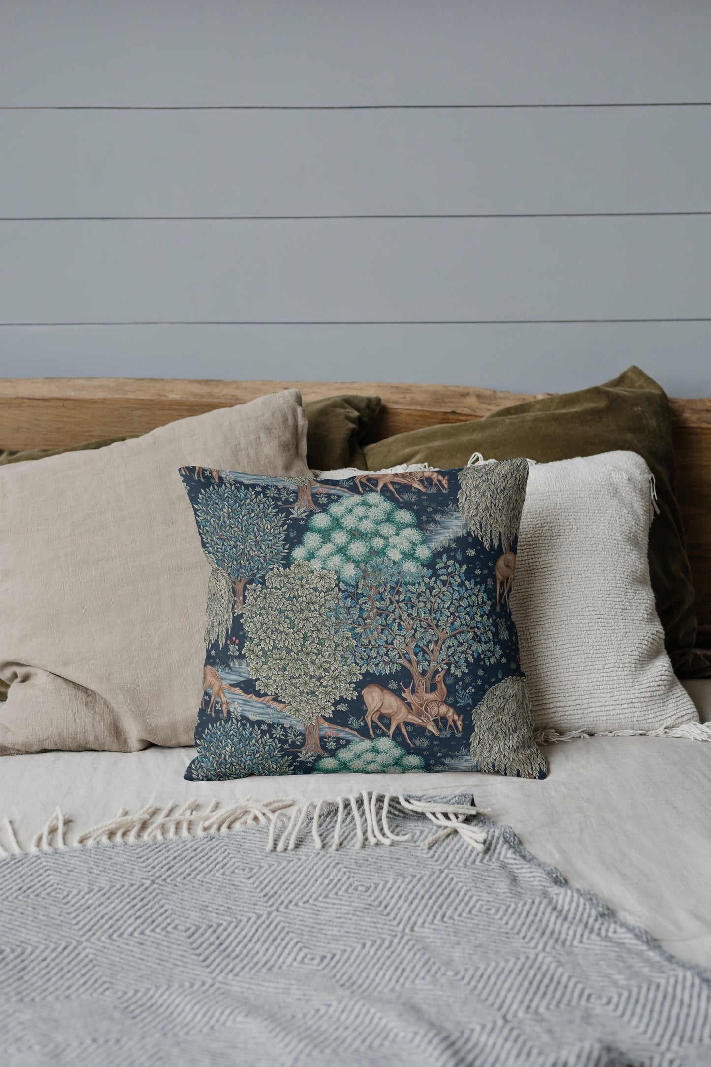 The Brook Outdoor Pillows William Morris Blue