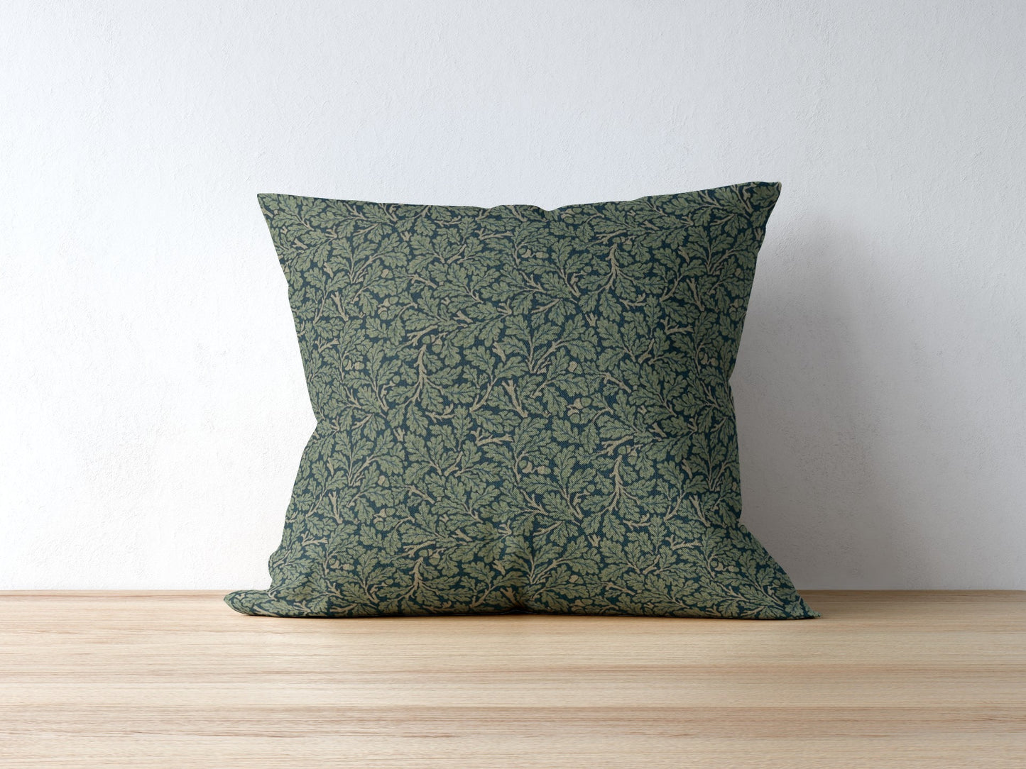 Oak Leaf Outdoor Pillows William Morris Dark Teal Slate Green