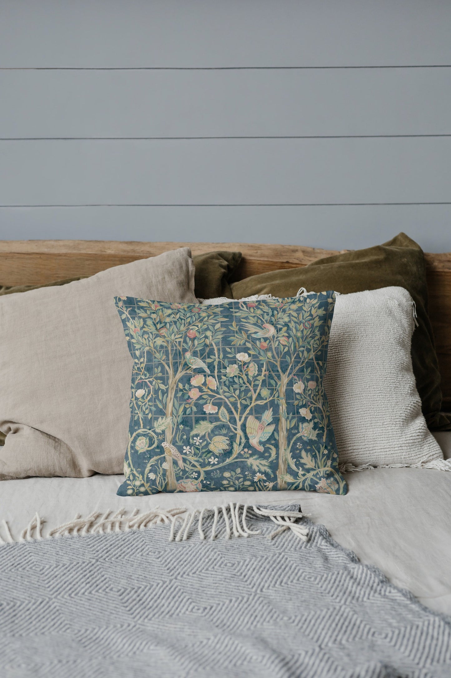 Melsetter Outdoor Pillows William Morris Teal Blue