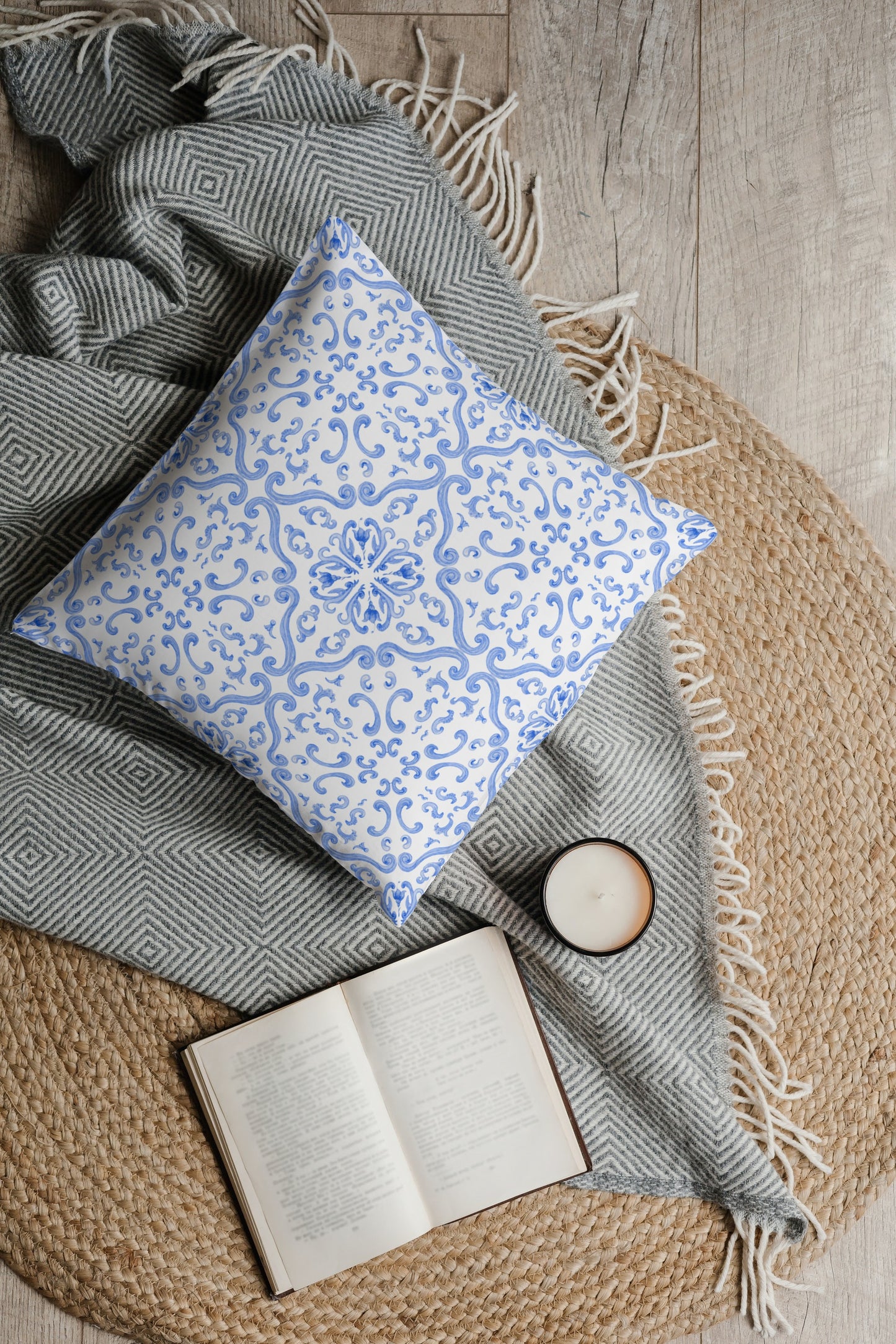 Formentera Outdoor Pillows Blue & White