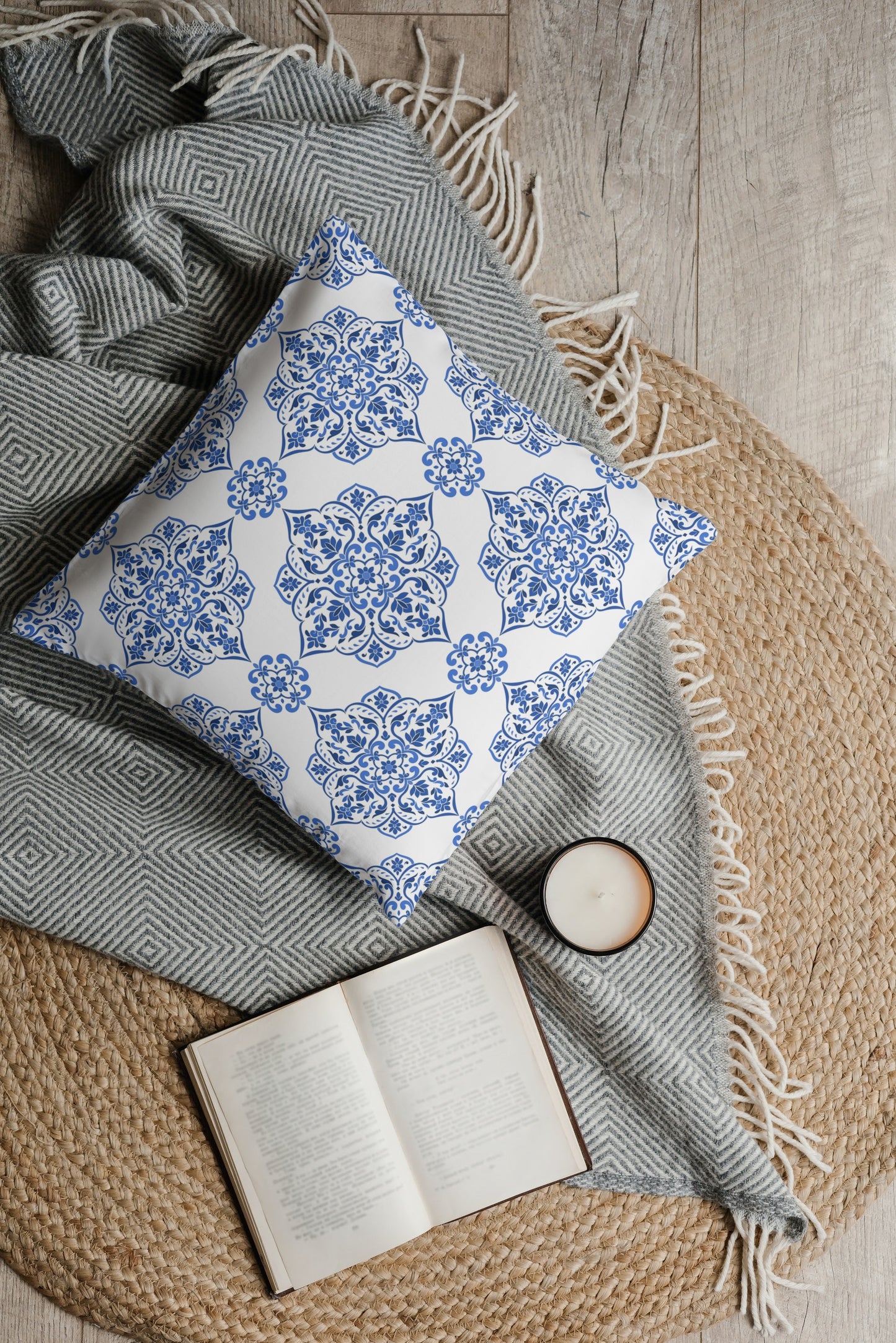 Bordeira Outdoor Pillows Blue & White