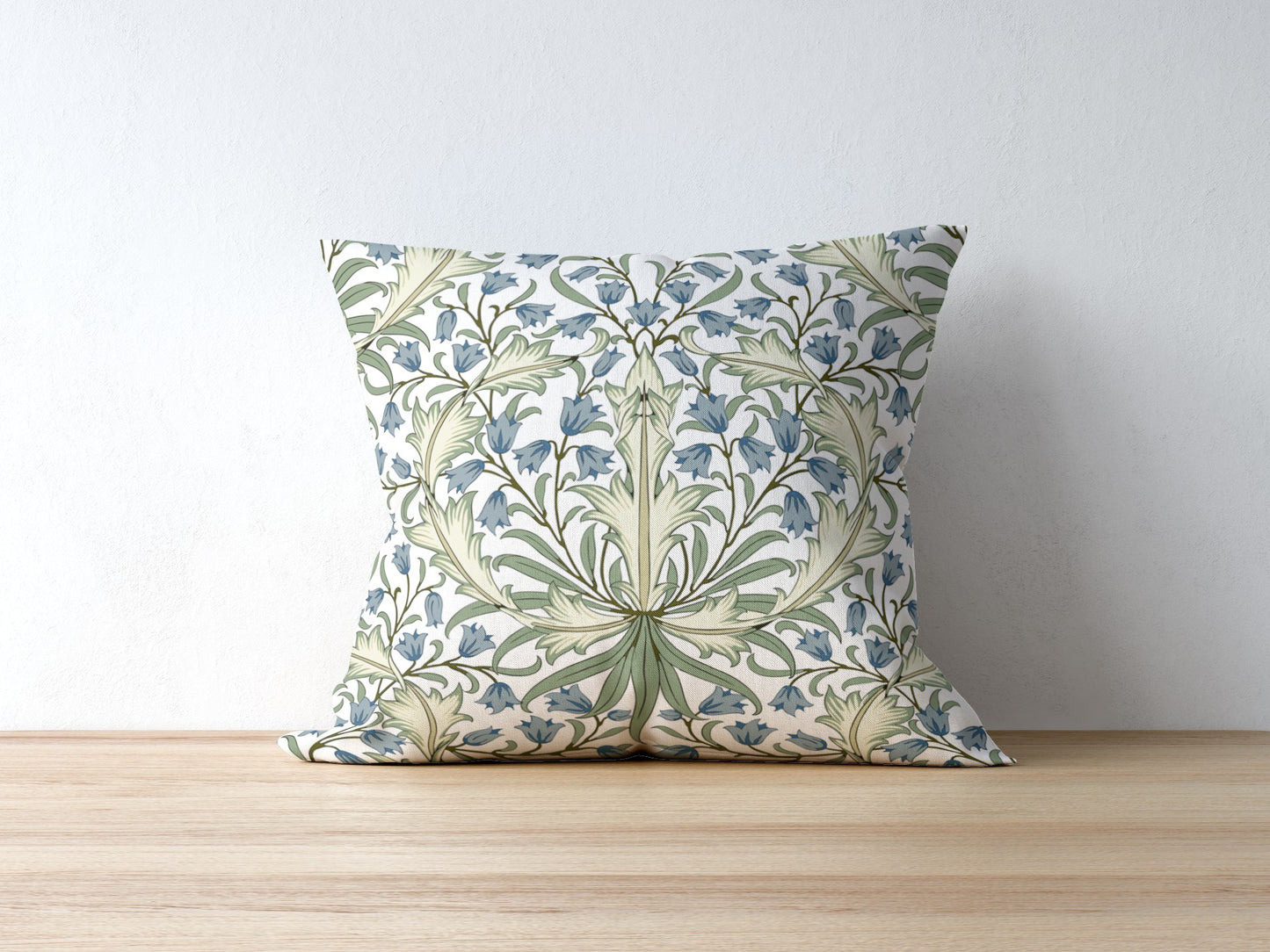 Bluebell Cotton Pillow William Morris Blue & Green