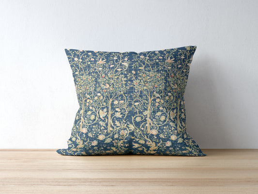 William Morris Cotton Pillows Melsetter Dark Navy Blue