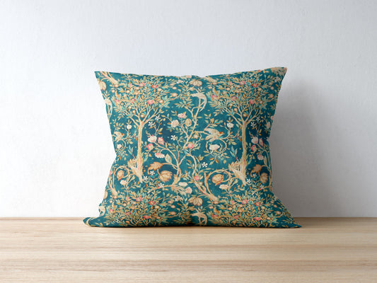 Melsetter Cotton Throw Pillows William Morris Teal