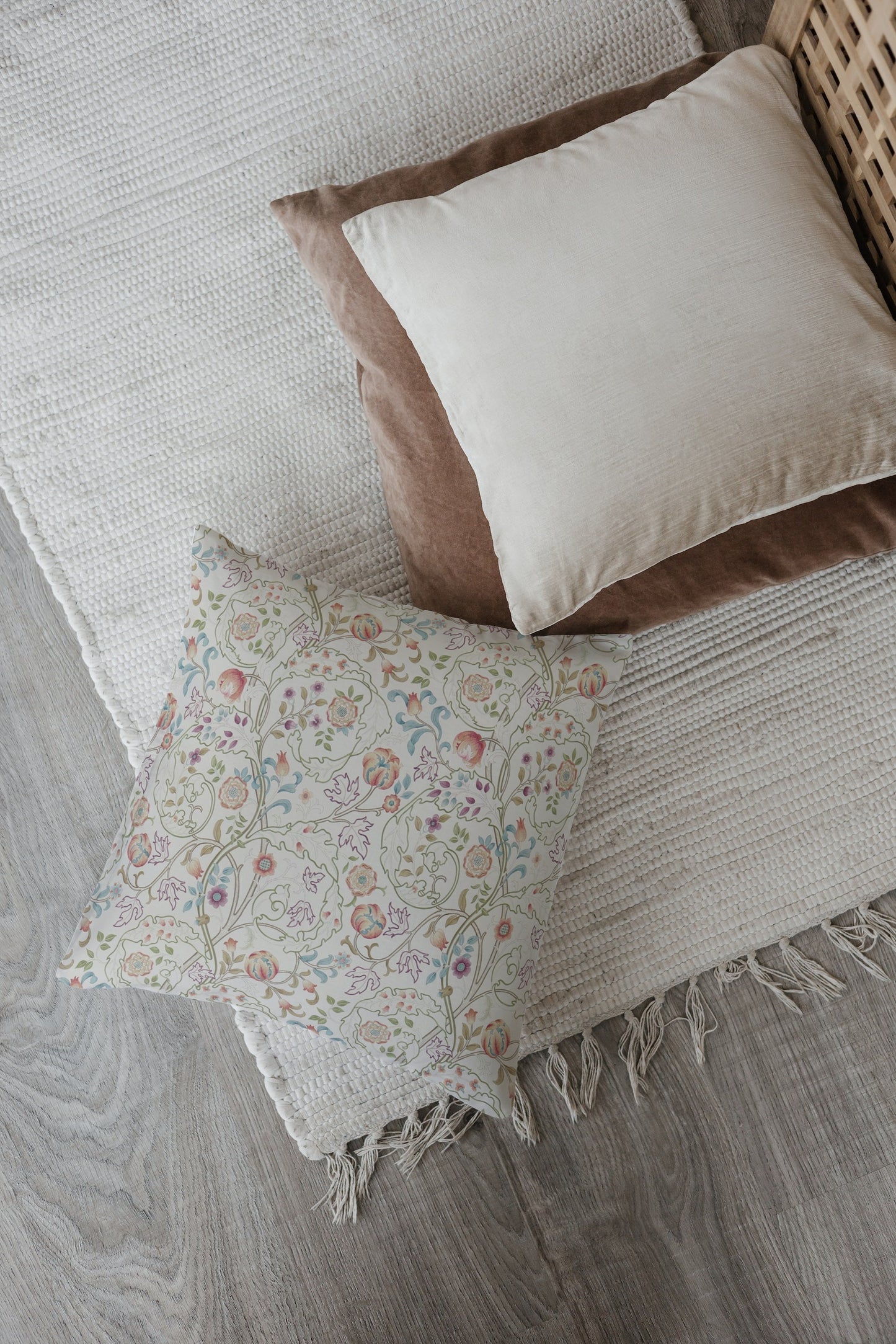 Mary Isobel Cotton Throw Pillows William Morris Soft Rose Artichoke
