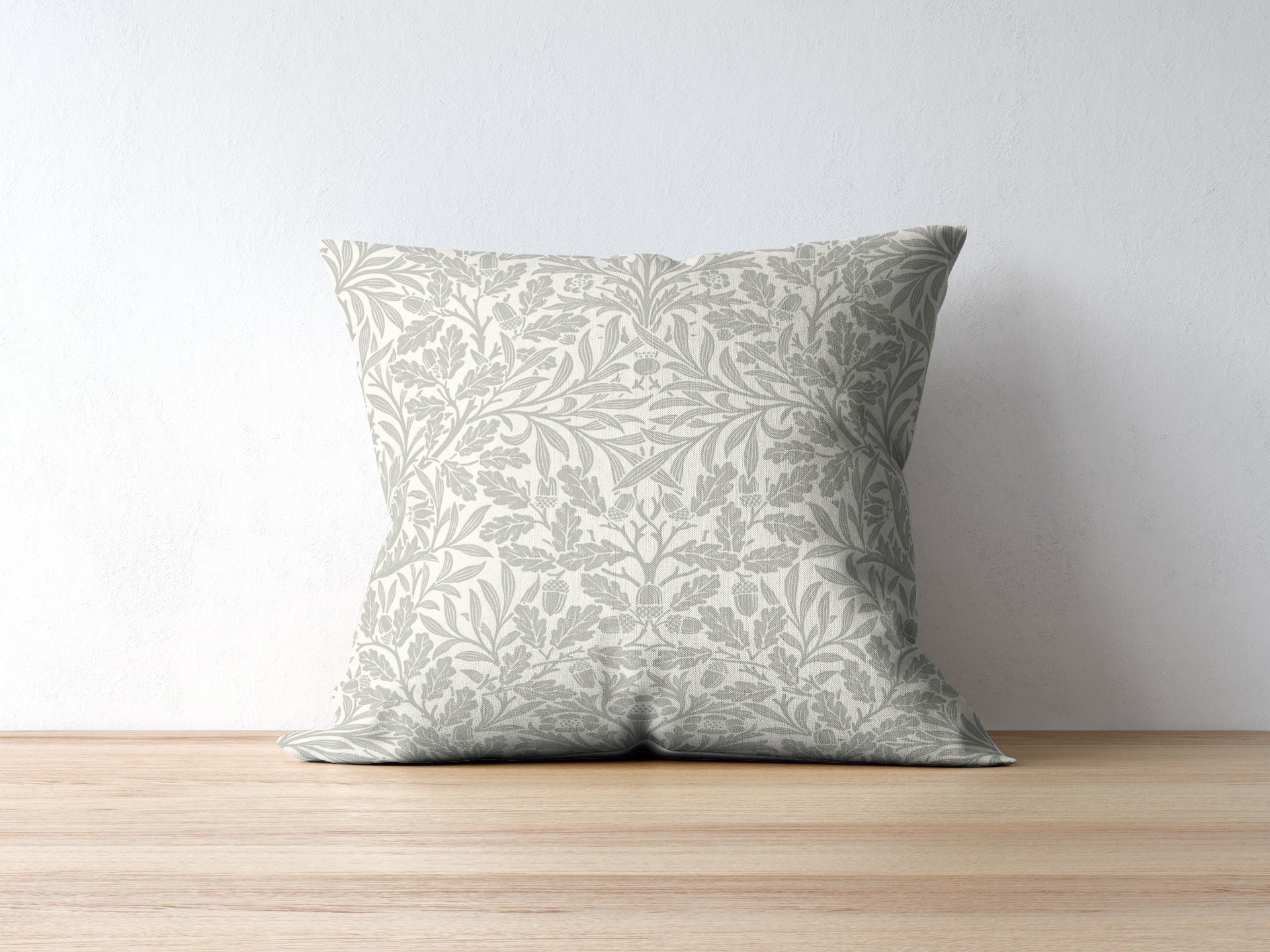 Acorn Outdoor Pillow William Morris Grey White – Tarragonia